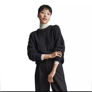 Everlane Women’s The Alpaca Crew Sweater Black Heather size XS